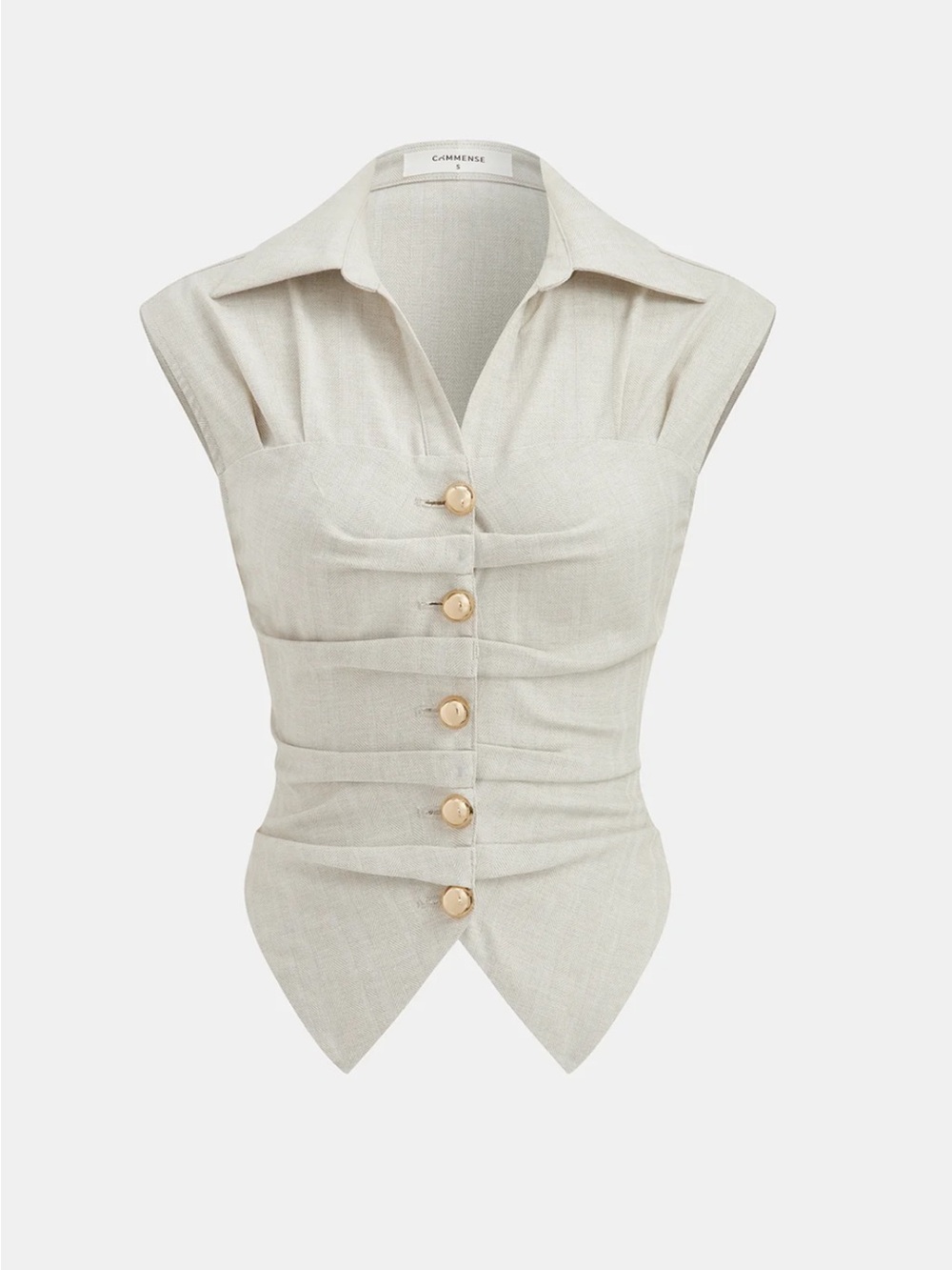 NWT Commense Cotton Linen Sleeveless Top & Pleated Pants Set - Picture 2 of 11
